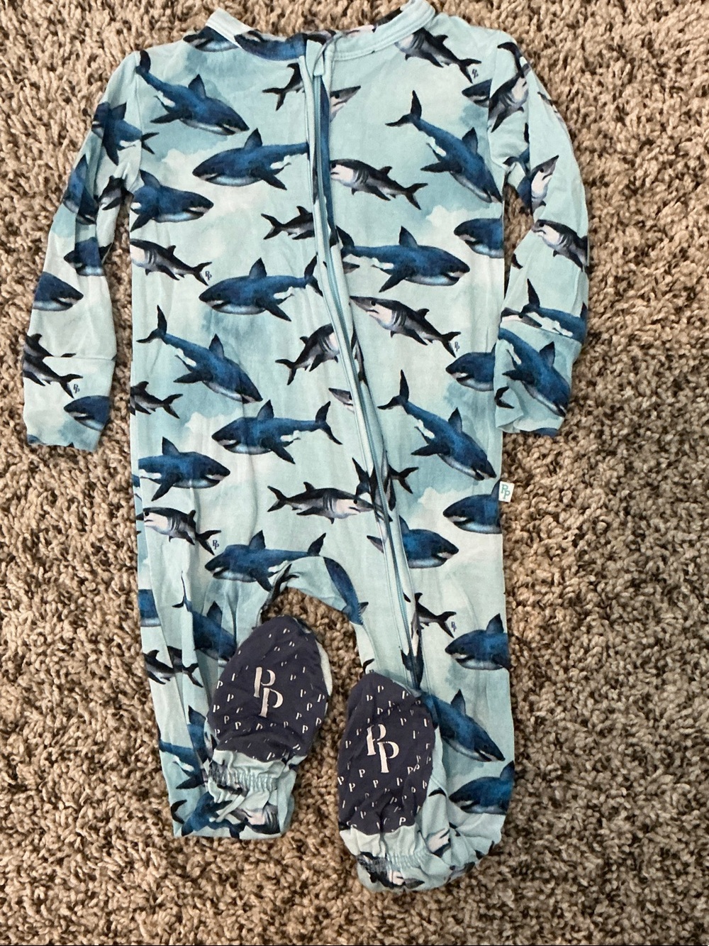 Posh Peanut Shark Print Bamboo PJ